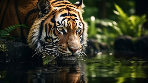 Gratis foto wrede tijger in de natuur