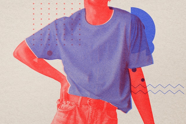 Gratis foto xx met risograph effect geremixte media