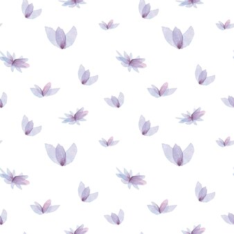 Zachte lente achtergrond, violet bloemenpatroon. aquarel violette bloemen, handgetekende, geïsoleerd op een witte achtergrond. naadloze achtergrond.
