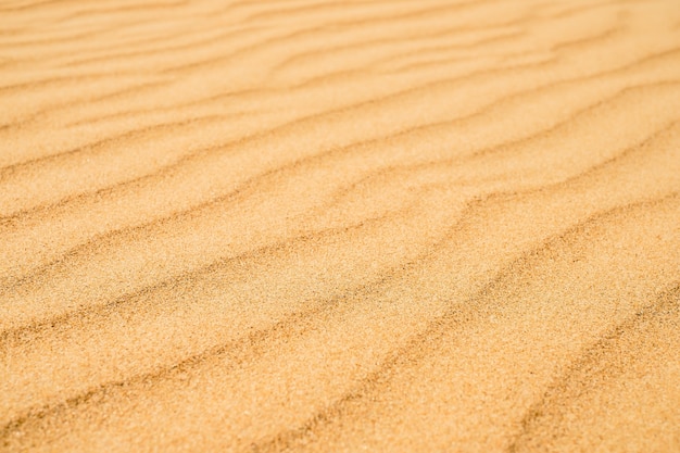 Zandige textuur op het strand, de kust van de zwarte zee. bovenaanzicht van abstracte strand zandduinen voor zomer banner achtergrond.