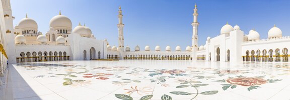 Gratis foto zayed grand mosque centre abu dhabi, de verenigde arabische emiraten