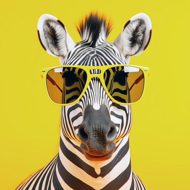 zebra met zonnebril AI gegenereerd beeld