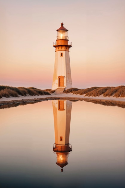 Gratis foto zeegebied met vuurtoren