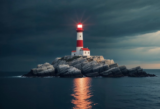 Gratis foto zeegebied met vuurtoren