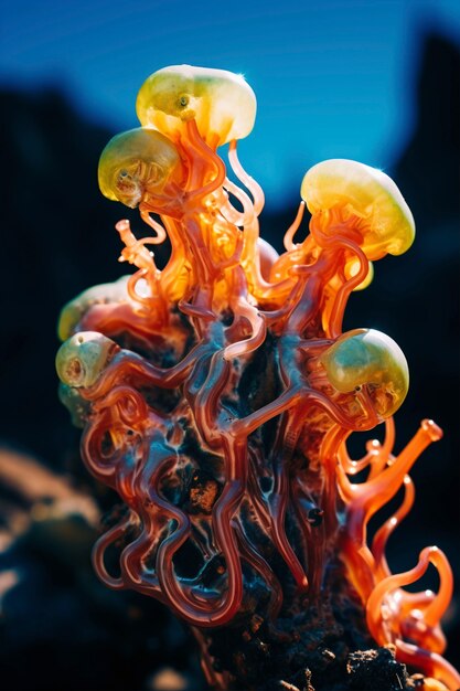 Zeelandschap met bioluminescerende natuur