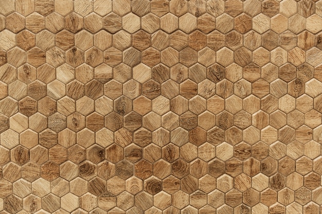 Zeshoek patroon houten gestructureerde achtergrond