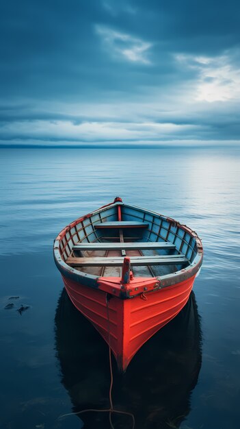 Zicht op boot op het water