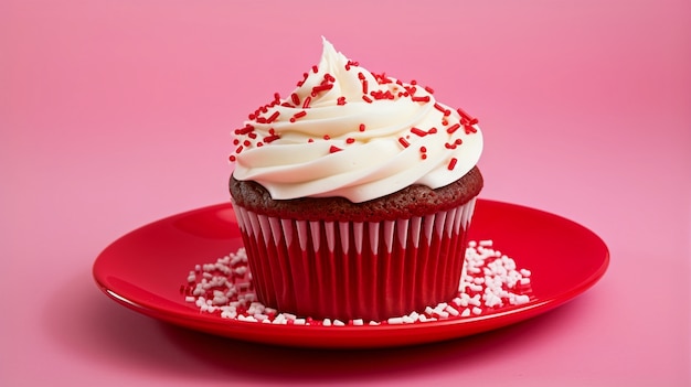 Gratis foto zicht op bord met heerlijk en zoet cupcake-dessert