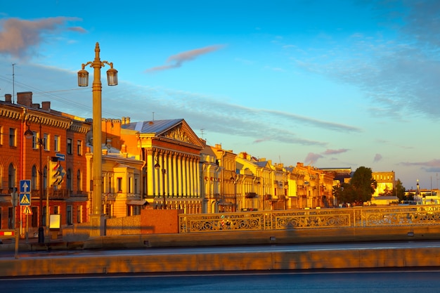 Zicht op St. Petersburg in de ochtend