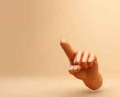 Gratis foto zicht van 3d-hand die met de wijsvinger wijst