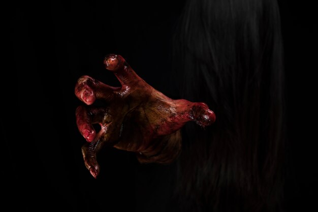 Zombie hand. Halloween thema concept.