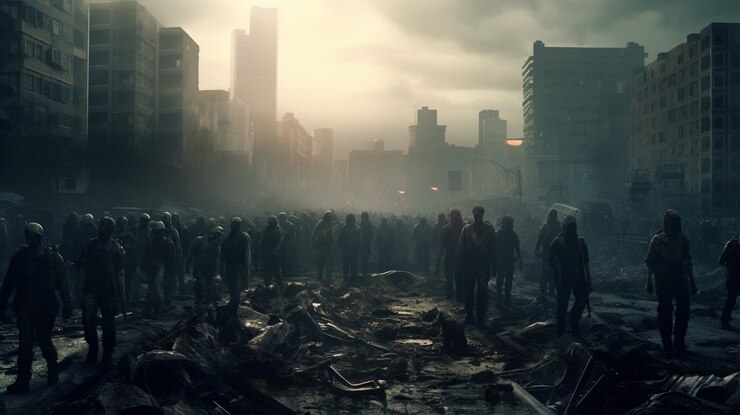 Gratis Foto zombies die door de stad lopen