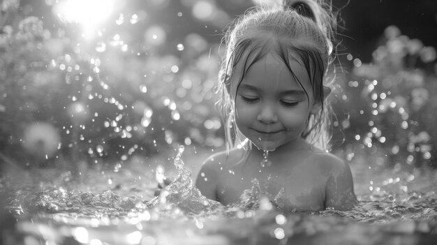 Zomer seizoensgebonden scène met monochromatisch zwart-wit effect.
