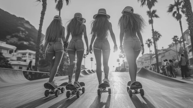 Zomer seizoensgebonden scène met monochromatisch zwart-wit effect.