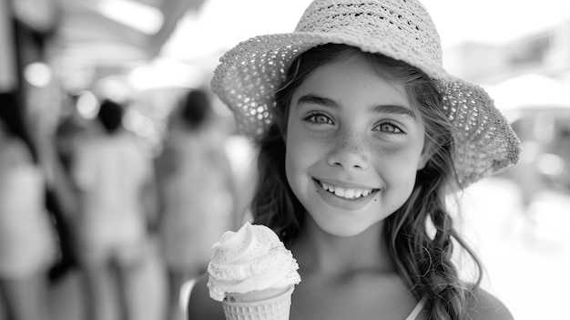 Gratis foto zomer seizoensgebonden scène met monochromatisch zwart-wit effect.