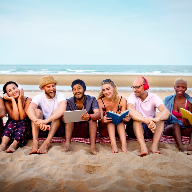 Zomer strand vriendschap vakantie vakantie Concept