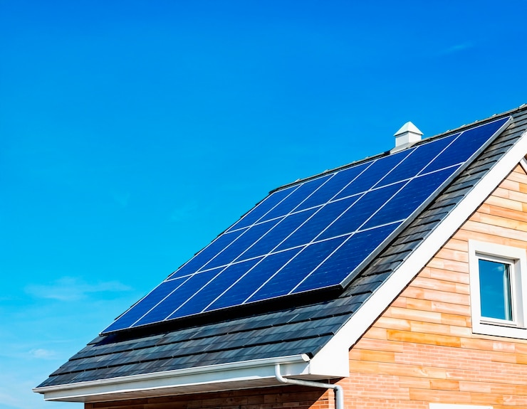 Gratis Foto zonnepanelen op het dak van een huis