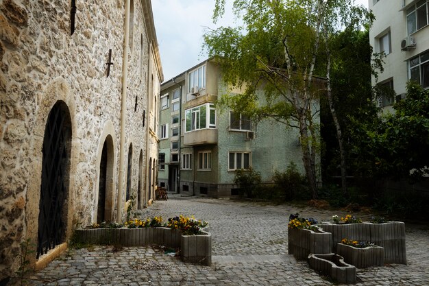 Zonnig stadslandschap