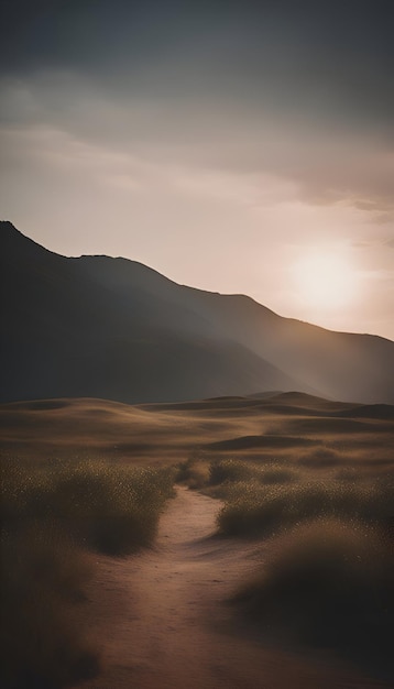 Gratis foto zonsondergang boven de zandduinen van het death valley national park