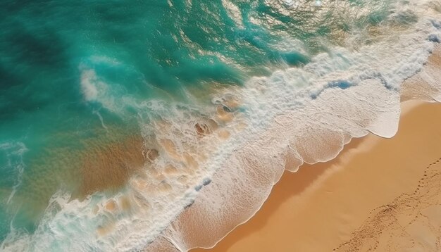 Zonsondergang spatten op rustige zeegezicht pure schoonheid gegenereerd door AI