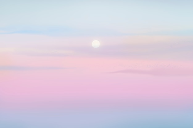 Zonsondergangachtergrond op pastelhemel