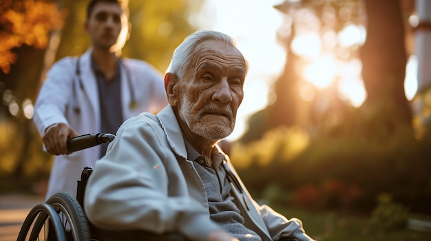 Gratis foto zorgscenario met oudere patiënt die wordt verzorgd