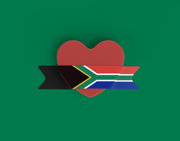Zuid-afrika vlag hart banner