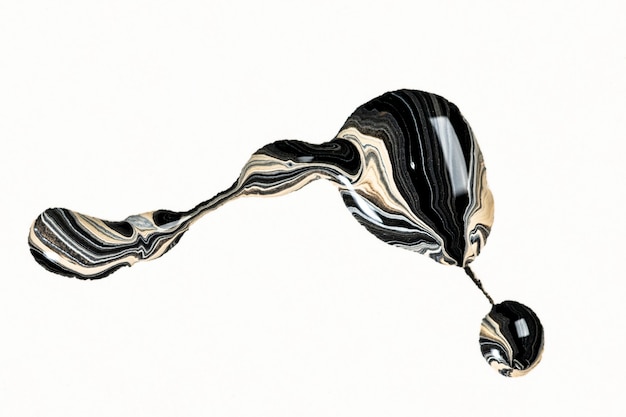 Zwart marmer swirl esthetische acrylverf handgemaakte element experimentele kunst
