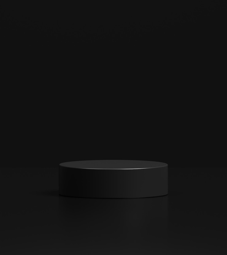Gratis Foto zwart rond podium voor het plaatsen van producten 3d-achtergrond