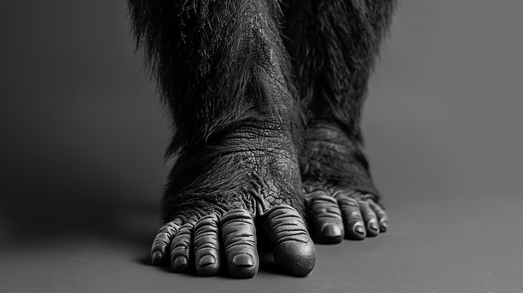 Gratis Foto zwart-wit afbeelding van sasquatch harig beest