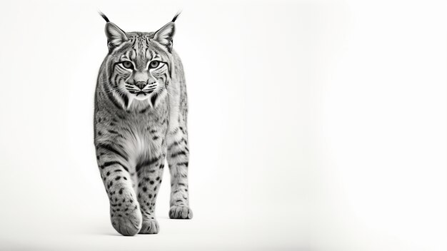 Zwart-wit beeld van wilde bobcat