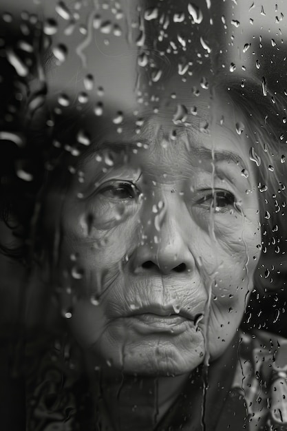 Gratis foto zwart-wit portret van een verdrietige vrouw