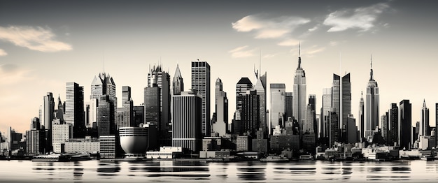 Gratis foto zwart-wit uitzicht op new york city.