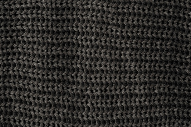 Zwarte gebreide stof patroon textuur