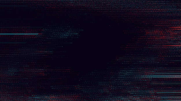 Zwarte glitch effect digitale ruis textuur achtergrond