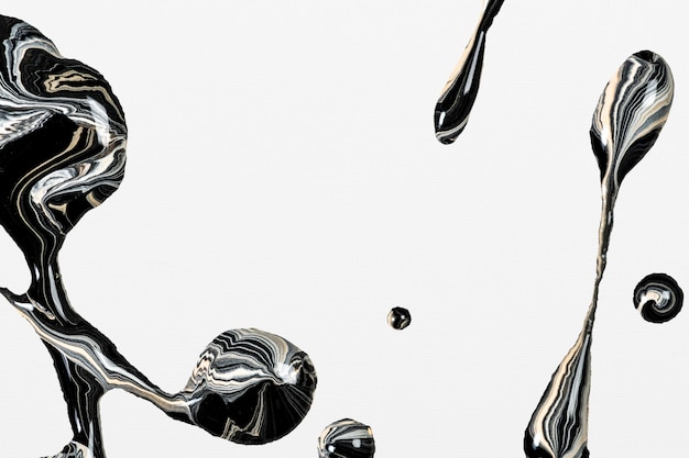 Zwarte marmeren swirl achtergrond handgemaakte esthetische vloeiende textuur experimentele kunst