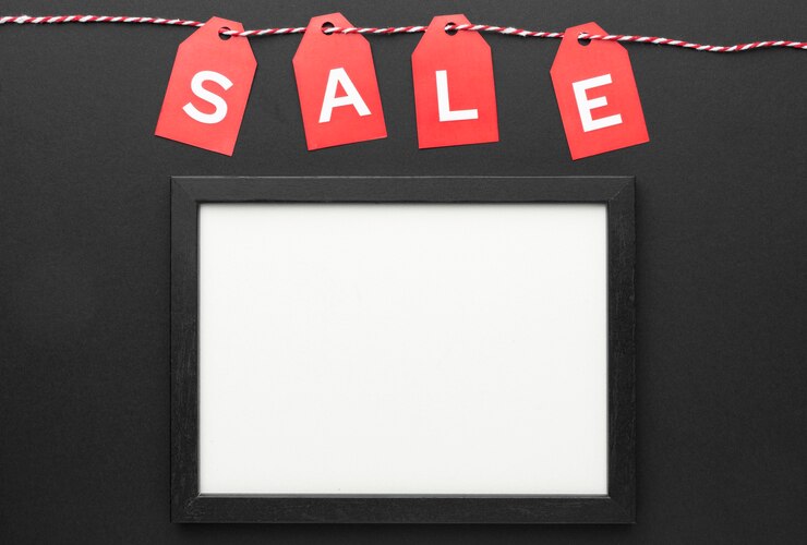 Gratis Foto zwarte vrijdag verkoop elementen samenstelling met leeg frame