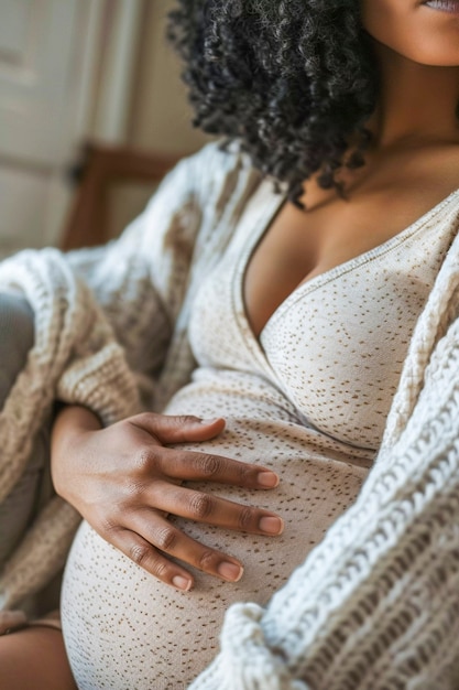 Gratis foto zwarte zwangere vrouwen poseren.