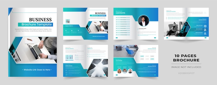 Gratis Vector 10 pagina's brochure sjabloon