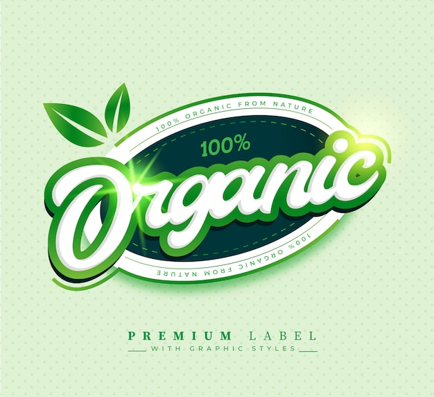 Gratis vector 100% biologische label sticker badge