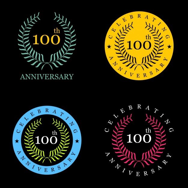 Gratis vector 100 jaar vieren lauwerkrans