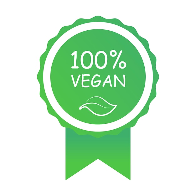 Gratis vector 100 procent veganistisch groen prijslint