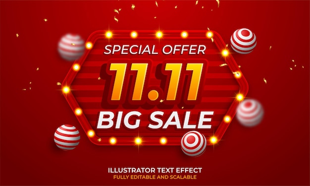 11.11 Super Sale banner vectorillustratie