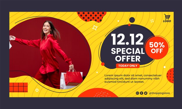 12.12 winkeldag social media promo sjabloon