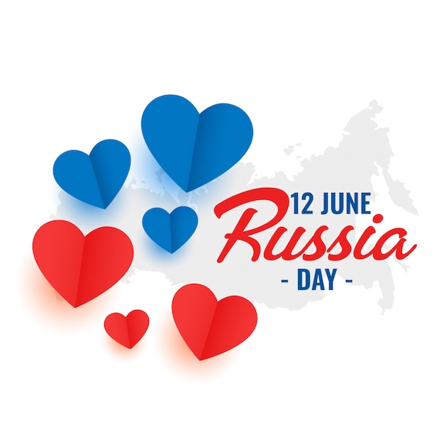 12 juni Rusland dag hart decoratie posterontwerp