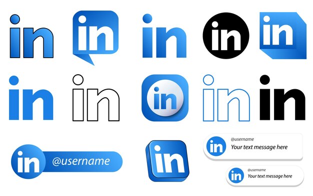 14 LinkedIn Professional-pictogrampakket voor sociale media