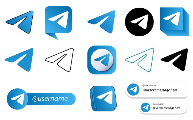 14 Telegram Messenger-pictogrampakket voor sociale media