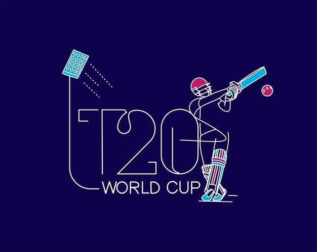 1T20 WK cricket kampioenschap poster sjabloon brochure ingericht flyer banner ontwerp