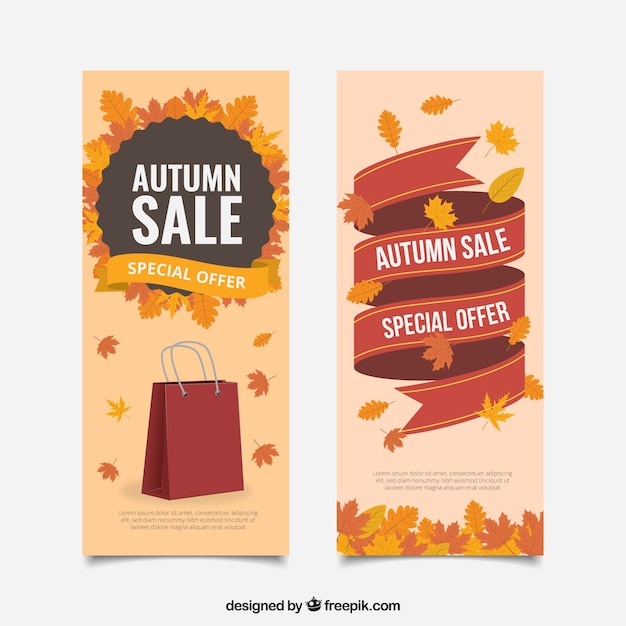 2 verkoopbanners voor de herfst