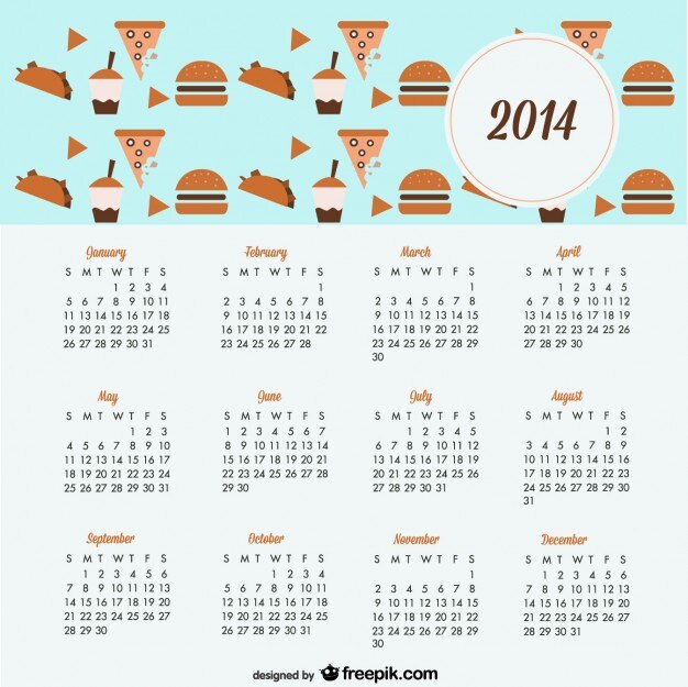 2014 kalender koekjes en snoepjes ontwerp